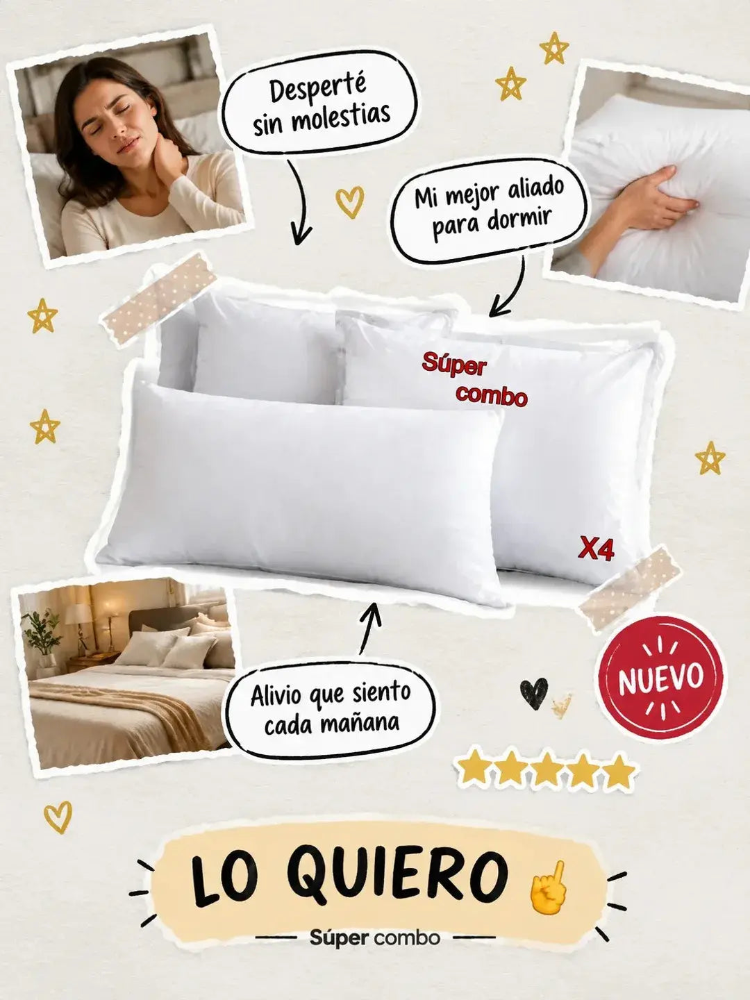 Almohadas Siliconadas Premium — Set x4