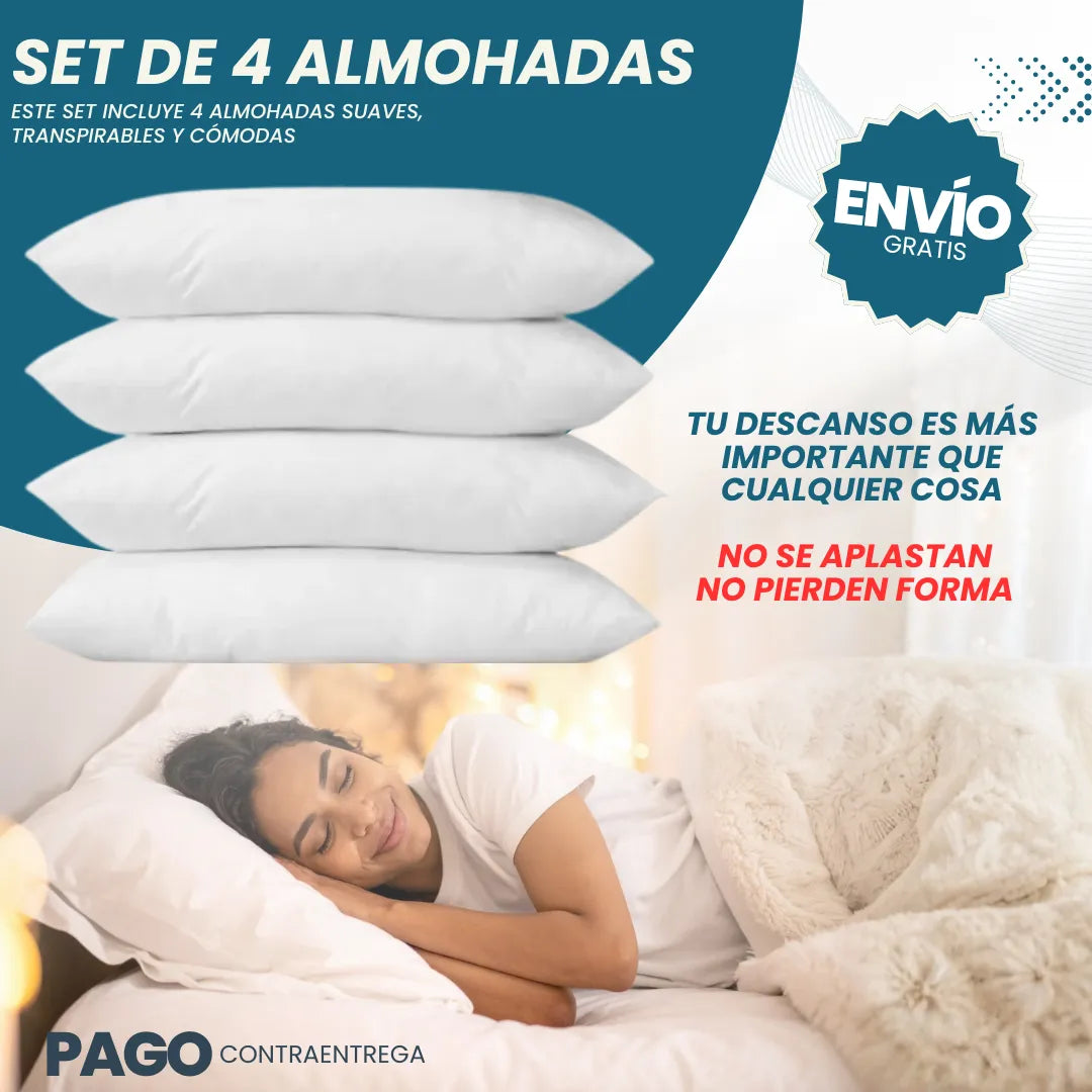 Almohadas Siliconadas Premium — Set x4
